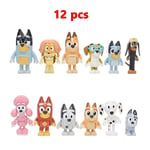 Lot 12 figurines Bluey dessin animé cadeau enfant garçons filles, cadeau Noël