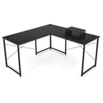 Helloshop26 - Bureau d'angle 150 x 150 x 74 cm ajustable à bureau droit grand table pour 2 personnes noir