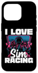 Coque pour iPhone 16 Pro Cute Video Gamer For Women - I Love Sim Racing