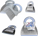 York Bacteria Stop 0621100 Dustpan Set from the table, hand brush and shovel, hand brush, brush set, sweeping shovel set, quick cleaning, essential product for daily cleaning, blue-grey, medium,