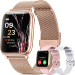 Montre Connectée Femme Avec Appels Bluetooth,1.83 ¿Multisports Smartwatch Avec Spo2/Cycle Menstruel/Fréquence Cardiaque/Suivi Sommeil/Etanchéité Ip68 Fitnesstracker Pour Ios Android (Or Rose)