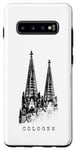 Coque pour Galaxy S10+ Cathédrale de Cologne Silhouette Vintage Köln Allemagne