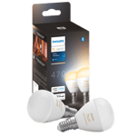 Philips Hue White Ambiance E14 Klot 2-pack Vit