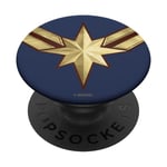 PopSockets Marvel Captain Marvel Crest Logo PopSockets PopGrip - Support et Grip pour Smartphone/Tablette avec un Top Interchangeable