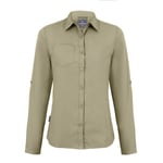 Craghoppers Womens/Ladies Expert Kiwi Long-Sleeved Shirt (Pebble Brown) - Brown/Green - Size 12 UK