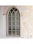 One.World Wilton Arched Wood Window Wall Mirror, 130 x 65m, Grey