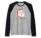 Nurse Christmas Santa Nice To The Geriatric Care Giver Raglan Baseball Tee