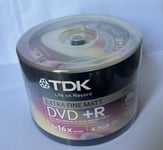 TDK DVD-R Extra Fine Matt Printable Recordable Discs Pack of 50