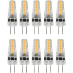 Ej.life - 10pcs Ampoules led G4, 2W 3000K ac 12-24V Ampoules à Intensité Variable pour Lustre Plafonnier Lampe de Table Blanc Chaud