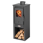 Poêle à Bois 7 KW Bûche de 30Cm Faible encombrement Chauffe Jusqu'à 70m2