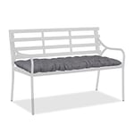 Relaxdays Coussin de Banc de Jardin, avec Attaches, pour Chaise Longue, Polyester, H x L x P : 7 x 118 x 50 cm, Gris