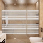 Ambiance Sticker Film Fenêtre Anti Regard Occultant - Autocollant Stickers Brise-Vue pour Vitre & Porte de Douche | Lignes Horizontales - H55 x L200 cm