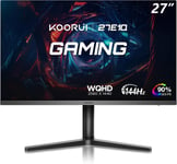 Ecran Pc Gaming 27 144Hz,Résolution Wqhd (2560 X 1440),1Ms,Display Port & 2X Hdmi,Freesync Compatible,Noir