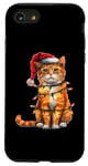 Coque pour iPhone SE (2020) / 7 / 8 Chapeau de Noël mignon chat tigré orange