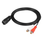 Câble d'extension DIN vers RCA 5FT Din 8 broches femelle vers double câble audio RCA femelle pour équipement audio d'instruments de musique(8pin female to 2 female RCA, 5FT)