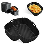 2PCS Silicone Air Fryer Liners for Ninja Double Stack XL 9.5L Air Fryer SL400UK,Food Grade Ninja Double Stack Air Fryer Liners Accessories,Side Opening Hole Ninja SL400UK Air Fryer Silicone Liners