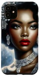 iPhone 11 Glamorous Black Woman In Silver Art With Vintage Style Case