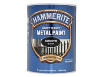 Hammerite Direct to Rust Smooth Finish Metal Paint Black 5 Litre HMMSFB5L