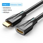 Vention Câble d'extension HDMI 2.1 8K Câble d'extension HDMI 2.1 48 Gbit/s Câble HDMI mâle vers femelle pour commutateur PS4 HDMI Extender HDMI 2, Noir - 2 m