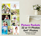 Picture Pockets Hanging Photo Gallery Display 11 Pockets Frame For Fridge Magnet