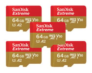 Sandisk Extreme Microsd/sd-card 170/80mb 64gb + Adapter #kit 64gb Microsdxc Uhs-i