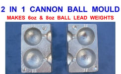 2 IN 1 CANNON BALL MOULD 6oz & 8oz SEA FISHING LINE QUICK DROP BOAT LEAD WEIGHTS