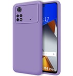 Tumundosmartphone Coque en Silicone Liquide Ultra Souple pour Xiaomi Poco M4 Pro 4G Violet