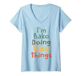 Womens I'M Bako Doing Bako Things Funny Name Bako Girl Gift V-Neck T-Shirt
