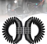 Windance 2pcs Protection Antivol Casque, Câble de Verrouillage de Casque de Moto pour Casque de Moto, Sécurité Combinée de Mot de Passe pour Bagages (Noir 2PCS)