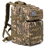 QT&QY 45L Sac à dos tactique militaire Sac d'assaut militaire Molle Grande capacité sac d'urgence Camouflage Randonnée Camping Trekking Sac à dos de chasse