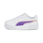 PUMA Bébé Fille Carina 2.0 Holo AC INF Basket, Puma White Puma Silver, 21EU