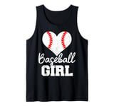 Baseball Girl Heart Funny Heartfelt Love Baseball Girl Tank Top