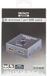 PRIME Dubbelriktad HDMI-switch. 1-2 eller 2-1. manuell. svart