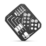 NEEWER Screws and Hex Keys Storage Plate Kit, 5 Hex Keys & 24 Stainless Steel Screws: 3/8" 1/4" M2.5 M3 M4 M5, Compatible with SmallRig Handles Camera Cages Photography Accessories, UA001