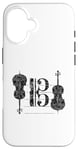 Coque pour iPhone 16 Violoncello Clef de Ténor (Noir Ancien) Cello