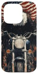 Coque pour iPhone 14 Pro Fierce Eagle Roue Moto Biker Patriotisme