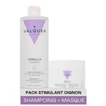 Valquer Laboratorios Pack Shampoing + masque à l'oignon. Réduire la graisse. Stimulant capillaire. Cheveux antioxydant. Purifiant Tous types de cheveux 500 ml + 300 ml