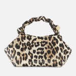 Ganni Small Bou Leopard-Print Leather-Blend Bag