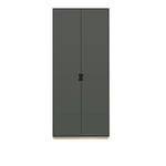 Asplund - Snow Cabinet F D42 Covered Doors - Green Khaki, Ek Sockel - Vitrinskåp