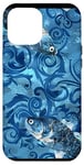 Coque pour iPhone 12 Pro Max Bleu Abstrait Paisley Camo Drapeau Américain Pêche au bar