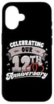 iPhone 16 12th Wedding Anniversary Celebrating 12 Years Matching Gift Case