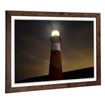 Big Box Art Framed Print of Architecture Lighthouse Beacon Design | Wall Art Picture | Home Decor for Kitchen, Living, Dining Room, Bedroom, Hallway, Office, Walnut, A2 / 24.5x18 Inch / 62x45cm