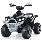 GOPLUS Quad 4x4 Électrique avec 2 Vitesses Réglables, Voiture Électrique Enfant 1 Place avec Lumières LED & Musique, pour Tout-Petit 3-8 Ans (Noir)