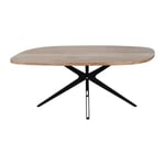 Vente-unique Table à manger 8 personnes en bois d'acacia et métal - Naturel et noir - LIVIANI