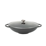 Chasseur Wok37cm/4.5l+Glass Lid Caviar