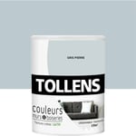 Tollens - Peinture Couleurs pour Murs et Boiseries Toutes pièces - Ultra résistante - Satin - Gris Pierre - 0,75L = 9m2