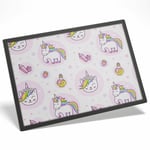 Fun Purple Unicorn Horse Water Resistant Mouse Mat Table Place 8 x 10" #2112