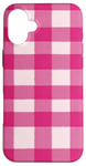 iPhone 16 Plus Pink Checkered Plaid Flannel Gingham Pattern Checker Rustic Case