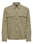 ONLY & SONS Mens Onskennet Ls Linen Overshirt Noos Shirt Jacket, Chinchilla, L UK