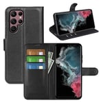 Samsung Galaxy S23 Ultra Pu Wallet Case [Black]